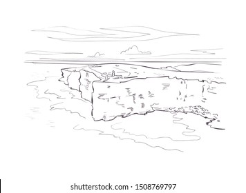 Scotland Europe vector sketch landscape illustration line art