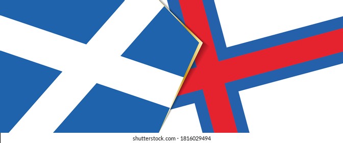 Scotland and Faroe Islands flags, two vector flags symbol of relationship or confrontation.