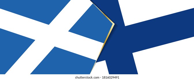 Scotland and Finland flags, two vector flags symbol of relationship or confrontation.