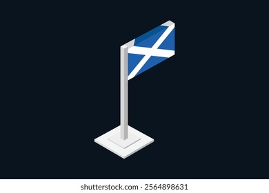 Scotland flag 3d style, Flag of Scotland national country symbol illustration Vector, Rectangle Scotland flag illustration, Flat vector illustration
