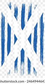 Scotland flag brush paint textured isolated  on png or transparent background. vector illustration