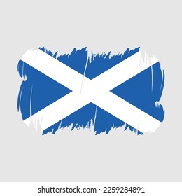 Scotland Flag Brush Strokes Vector