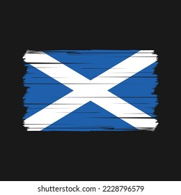 Scotland Flag Brush Vector Illustration