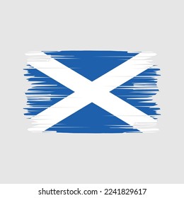 Scotland Flag Brush Vector Illustration