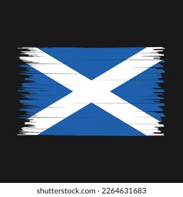 Scotland Flag Brush Vector Illustration