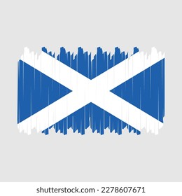 Scotland Flag Brush Vector Illustration