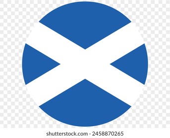 Scotland flag button on png or transparent background. vector illustration. 