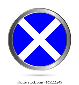 Scotland flag button on a white background. Vector illustration.