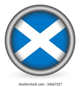 Scotland flag button on a white background. Vector illustration.