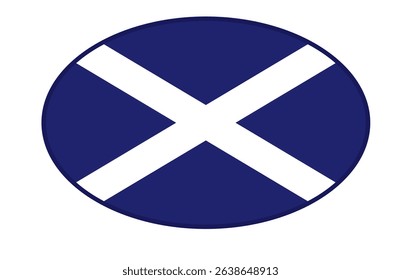 Scotland flag ellipse shaped. vector