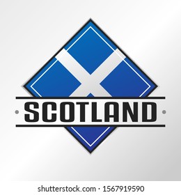 Scotland Flag Emblema. Vector Design National. Illustration Country Symbol. Insignia Banner Logo.