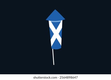 Scotland flag with firework shape, Flag of Scotland national country symbol illustration Vector, Rectangle Scotland flag illustration, Flat vector illustration
