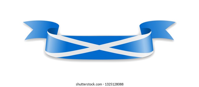 Scotland flag in the form of wave ribbon. Vector illustration.