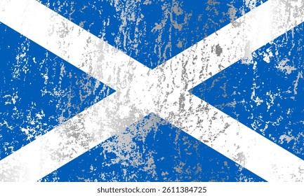 Scotland flag with grunge effect.