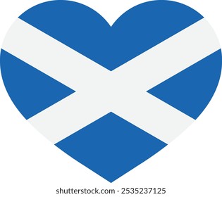 Scotland flag heart . Scotland love symbol . Scotland flag in heart shape . Vector illustration