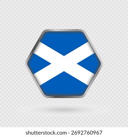 Bandera de Escocia en un marco hexagonal.