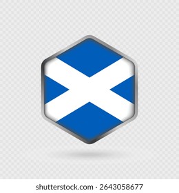 Ícone da Bandeira da Escócia em forma de hexágono.