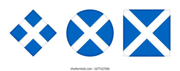 Scotland Flag Icon Set Isolated On Stock Vector (Royalty Free ...