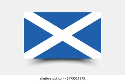 Bandera de Escocia. Bandera de Escocia. Icono de marca. Color estándar. Tamaño estándar. Una bandera rectangular. Ilustración de computadora. Ilustración digital Ilustración vectorial.