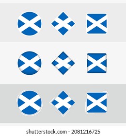 Scotland flag icons set, vector flag of Scotland. Three versions of icon.