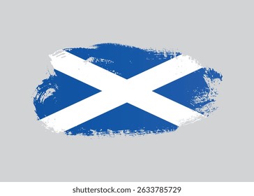 Scotland flag with ink paint brush. Creative Scotland flag grunge stain brush stroke effect on white background