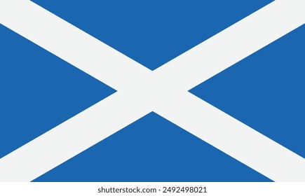 Bandera de Escocia aislada sobre fondo blanco . Bandera nacional de Escocia . Ilustración vectorial