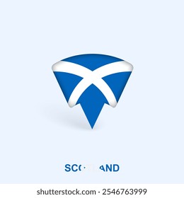 Scotland Flag Map Pointer Design with Shadow. Vector illustrator.