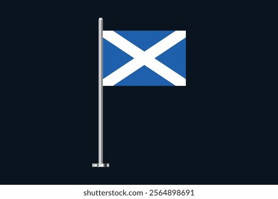 Scotland flag, The flag of Scotland, Flag of Scotland national country symbol illustration Vector, Rectangle Scotland flag illustration, Flat vector illustration
