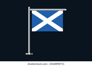 Scotland flag, The flag of Scotland, Flag of Scotland national country symbol illustration Vector, Rectangle Scotland flag illustration, Flat vector illustration
