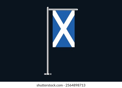 Scotland flag, The flag of Scotland, Flag of Scotland national country symbol illustration Vector, Rectangle Scotland flag illustration, Flat vector illustration
