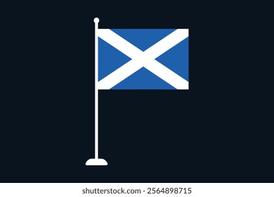 Scotland flag, The flag of Scotland, Flag of Scotland national country symbol illustration Vector, Rectangle Scotland flag illustration, Flat vector illustration
