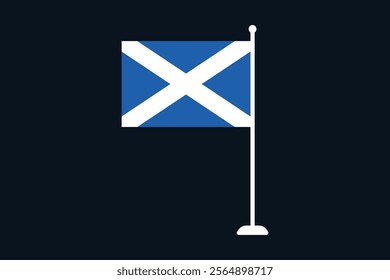 Scotland flag, The flag of Scotland, Flag of Scotland national country symbol illustration Vector, Rectangle Scotland flag illustration, Flat vector illustration
