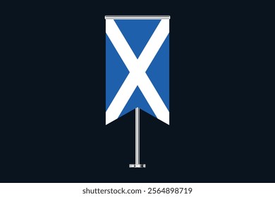 Scotland flag, The flag of Scotland, Flag of Scotland national country symbol illustration Vector, Rectangle Scotland flag illustration, Flat vector illustration
