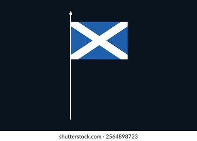 Scotland flag, The flag of Scotland, Flag of Scotland national country symbol illustration Vector, Rectangle Scotland flag illustration, Flat vector illustration
