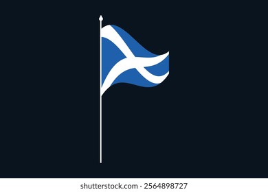 Scotland flag, The flag of Scotland, Flag of Scotland national country symbol illustration Vector, Rectangle Scotland flag illustration, Flat vector illustration
