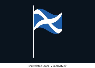 Scotland flag, The flag of Scotland, Flag of Scotland national country symbol illustration Vector, Rectangle Scotland flag illustration, Flat vector illustration
