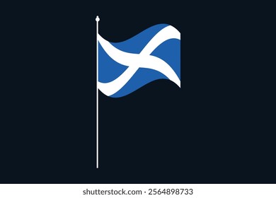 Scotland flag, The flag of Scotland, Flag of Scotland national country symbol illustration Vector, Rectangle Scotland flag illustration, Flat vector illustration
