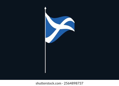 Scotland flag, The flag of Scotland, Flag of Scotland national country symbol illustration Vector, Rectangle Scotland flag illustration, Flat vector illustration
