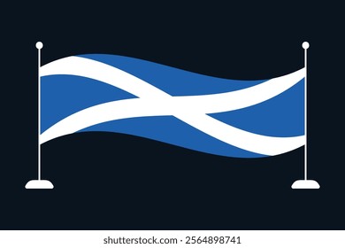 Scotland flag, The flag of Scotland, Flag of Scotland national country symbol illustration Vector, Rectangle Scotland flag illustration, Flat vector illustration
