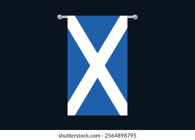 Scotland flag, The flag of Scotland, Flag of Scotland national country symbol illustration Vector, Rectangle Scotland flag illustration, Flat vector illustration
