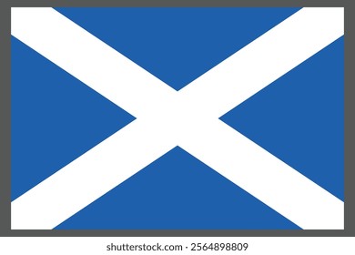 Scotland flag, The flag of Scotland, Flag of Scotland national country symbol illustration Vector, Rectangle Scotland flag illustration, Flat vector illustration
