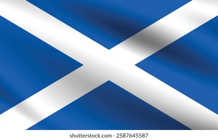 Scotland flag official colors and proportion digital vector illustration. Waving flag.