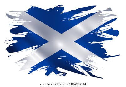 Scotland Flag Paint Splash Vector Illustration 