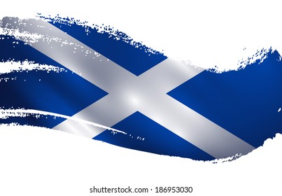 Scotland Flag Paint Splash Vector Illustration 