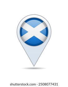 Scotland - flag pin for map. Vector illustration.