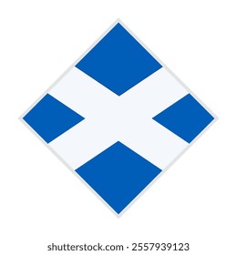 scotland flag - rhombus shape icon on white background	