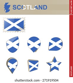Scotland Flag Set, Flag Set #199. Vector.