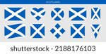 Scotland flag set. Vector illustration isolated on white background