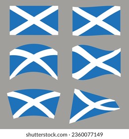 Scotland Flag Shapes Vector Graphic Pack