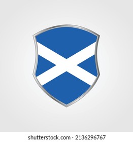 Scotland Flag with Shield Frame. National Flag